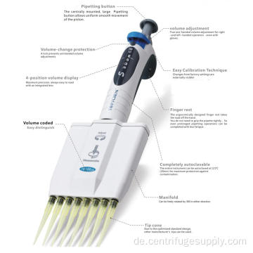 SGS ISO13485 genehmigte justierbare 10-5000UL Mikropipette